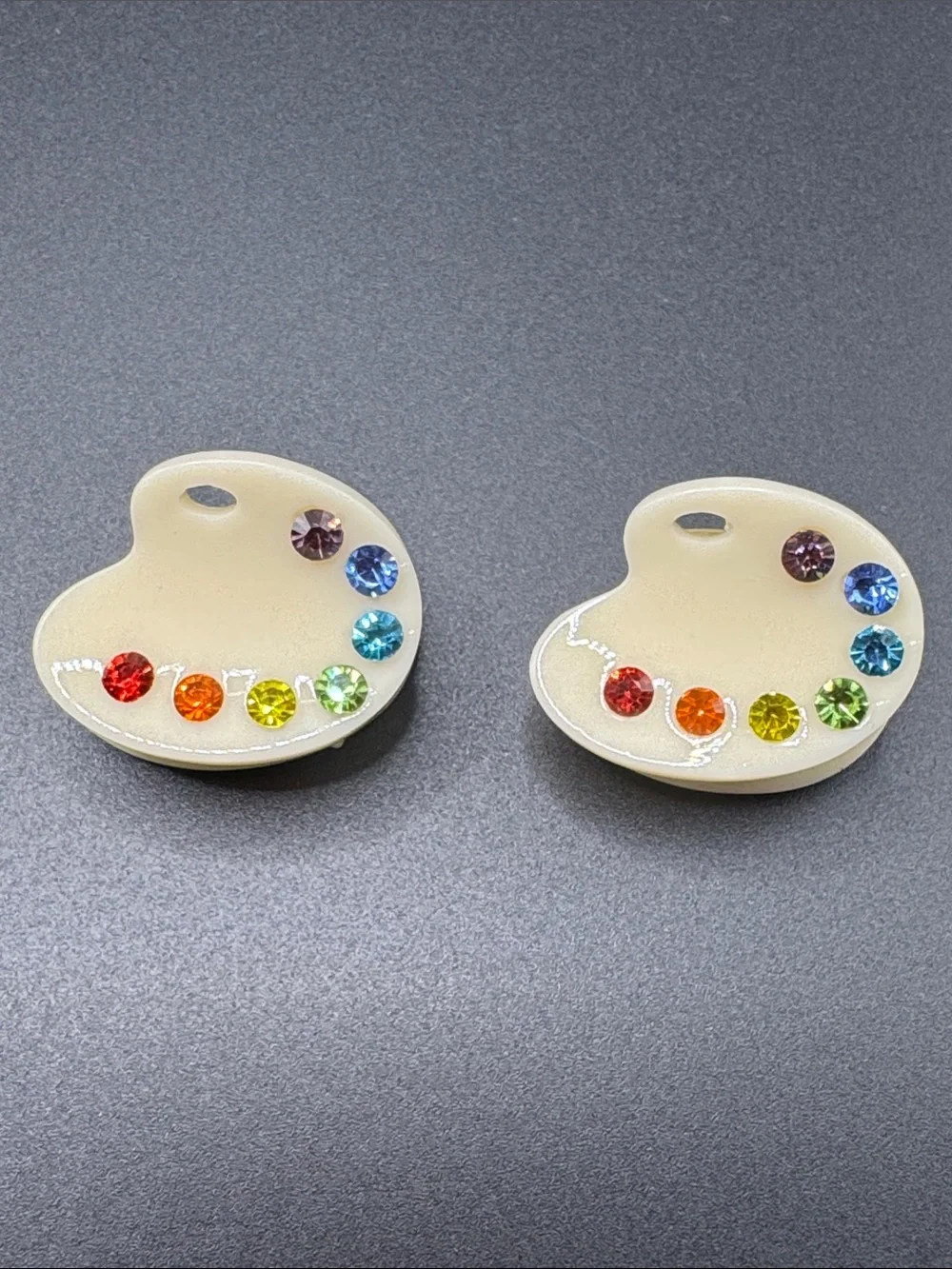 Back to school artist paint palette mini hair clip bedazzled sparkly